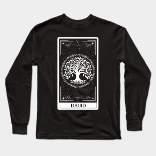 Druid Tarot Card D&D Nat 20 Dungeons & Dragons Long Sleeve T-Shirt